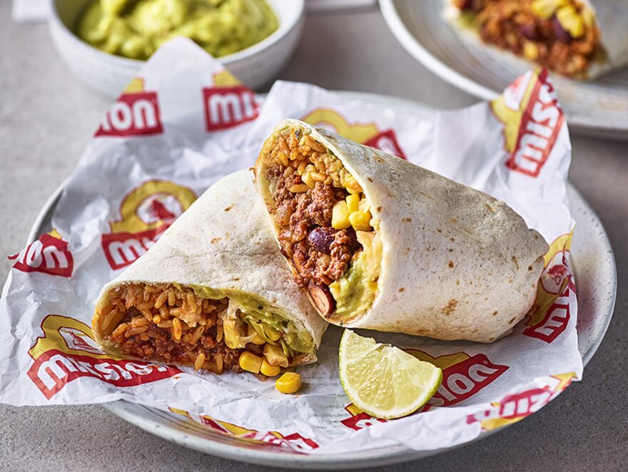 Mission Foods Mexican beef and guacamole burritos
